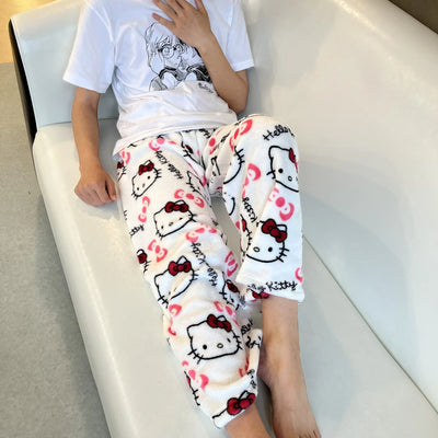 Sanrio Hello Kitty Herbst-Pyjama 2024 – Kawaii Flanell-Hose