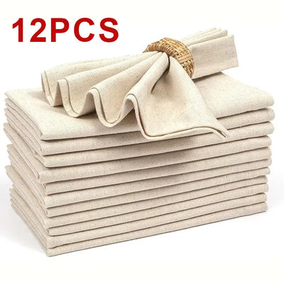 Set aus 6/12/24 strapazierfähigen Polyester-Servietten 40x40 cm, wiederverwendbare Tischdecken für Küche, Esszimmer und Feiertagsdekoration