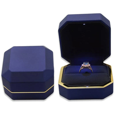 Luxuriöse LED-Schmuckbox für Ringe und Anhänger – Perfekt für Verlobung & Hochzeit