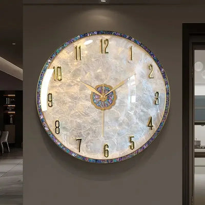 Neue Stille Wanduhr: Luxuriöse High-End Wohnzimmerei mit Muschel-Design