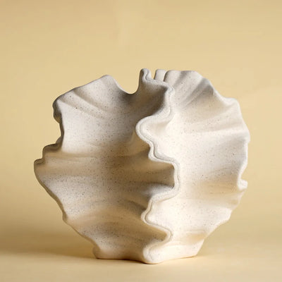 CAPIRON Ceramic Coral Vase Nordic Art Beige Matte Container für Blumen Pampasgras Wohnzimmer Tischdekoration