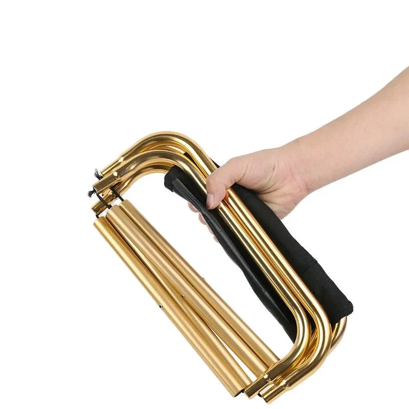 Outdoor Camping Stuhl Goldene Aluminium Legierung Klappstuhl mit Tasche und Hocker