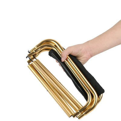Outdoor Camping Stuhl Goldene Aluminium Legierung Klappstuhl mit Tasche und Hocker