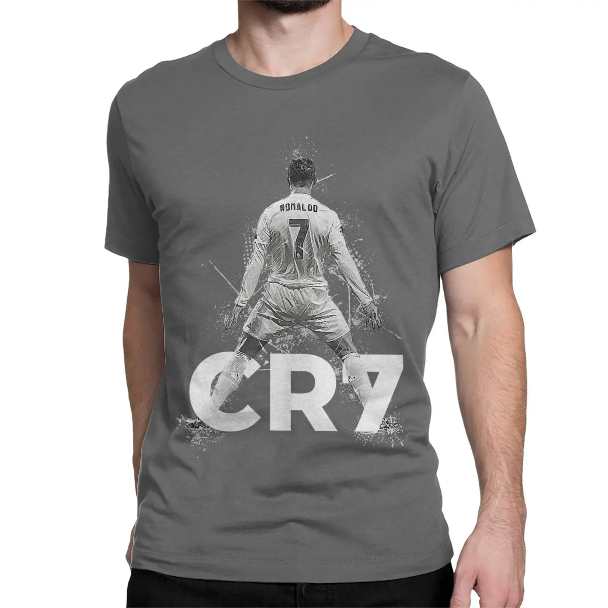 Cristiano Ronaldo CR7 T-Shirt Herren Damen Pure Baumwolle Rundhals Kurzarm 6XL