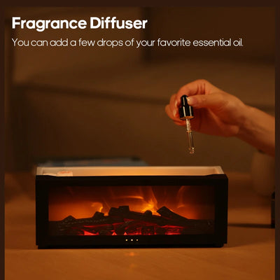 Kamin-Aroma-Diffusor – Kreativer Flammen-Luftbefeuchter mit Fernbedienung & LED-Kaminlicht