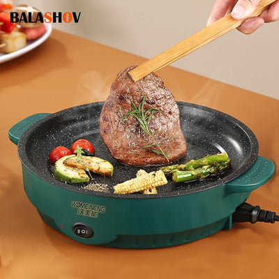 Elektrischer MultiCooker Bratpfanne 220V Antihaft-Kochmaschine für Steak, Fisch, Omelett & Grill