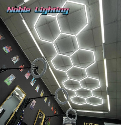Hexagon LED-Licht für Garage & Werkstatt – Effiziente Wabenleuchte, individuell anpassbar