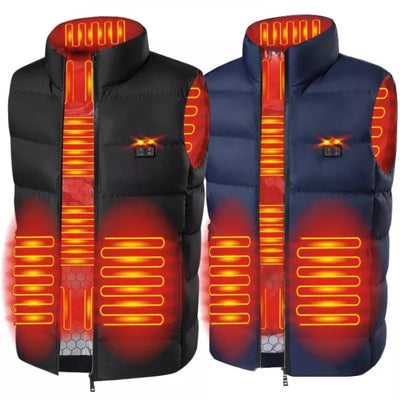 Beheizte Weste mit 9 Zonen – USB-Winterjacke für Herren, ideal für Outdoor-Aktivitäten