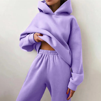 Damen Tracksuit Sportanzug Casual Hoodie Sweatshirt und Jogginghose Harajuku Kleidung