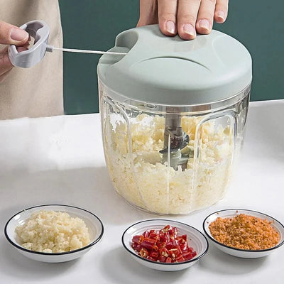 500/900ML Handlicher Zerkleinerer – Manueller Seilzug für Knoblauch, Zwiebeln & Salate
