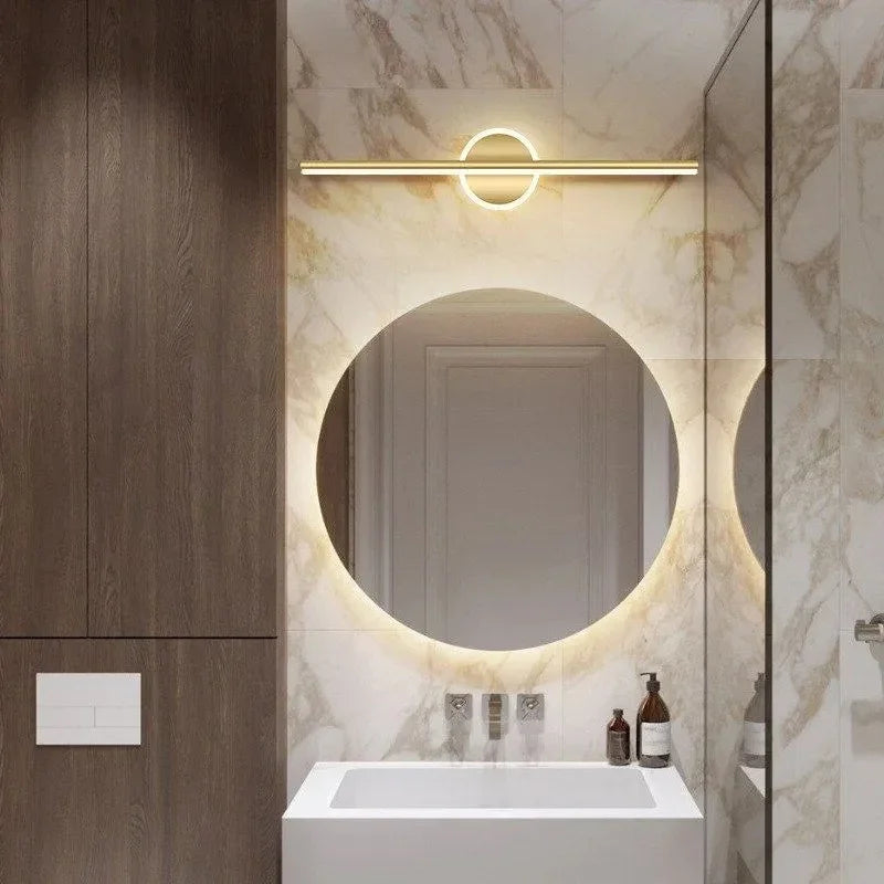 Moderne LED-Wandleuchte Schwarz Gold Spiegellicht Badezimmer Dresser Leuchte