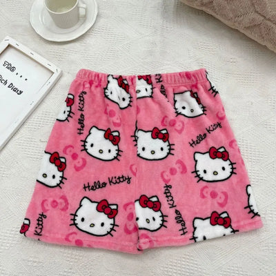 Hello Kitty Kawaii Shorts – Weiche Sommer-Pyjama-Hose für Damen