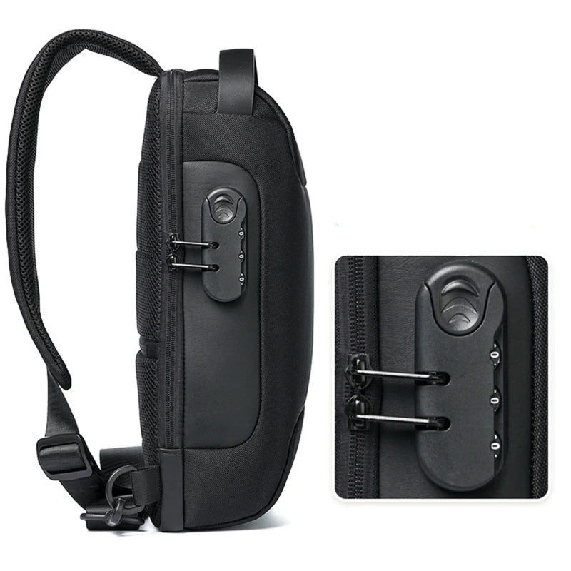 Herren USB Anti-Diebstahl Umhängetasche wasserdichte Oxford Schultertasche