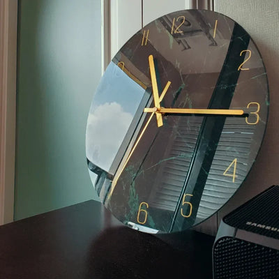 Luxuriöse Glas-Wanduhr: Moderne, leise Uhr für Wohnzimmer & Küche