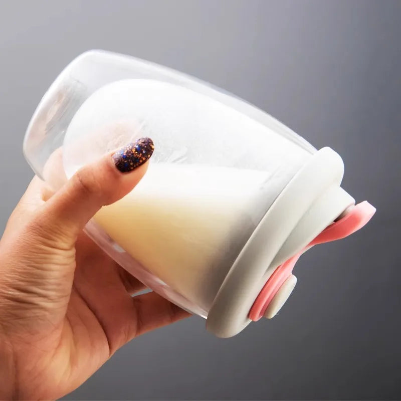 GIANXI Doppelwandige Glastasse 350ml/450ml mit Deckel – Transparent, für Kaffee & Getränke