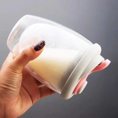 GIANXI Doppelwandige Glastasse 350ml/450ml mit Deckel – Transparent, für Kaffee & Getränke