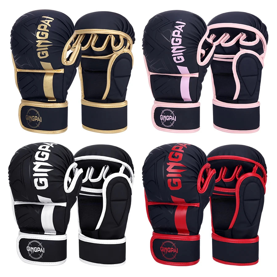 Professionelle MMA-Boxhandschuhe Halbfinger Karate Muay Thai PU Kinder & Erwachsene