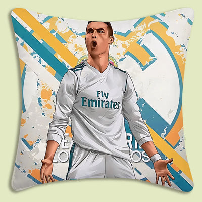CR7 Kissenbezug | Cartoon Cristiano Ronaldo | Doppelseitig bedruckt | Kuscheliger Sofabezug